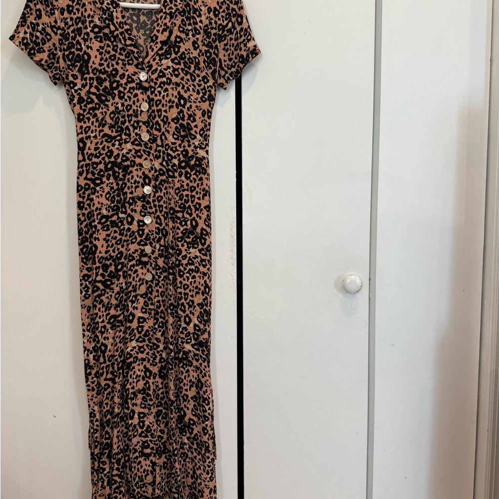Leopard Print Button-Up Dress - Picture 2 of 5
